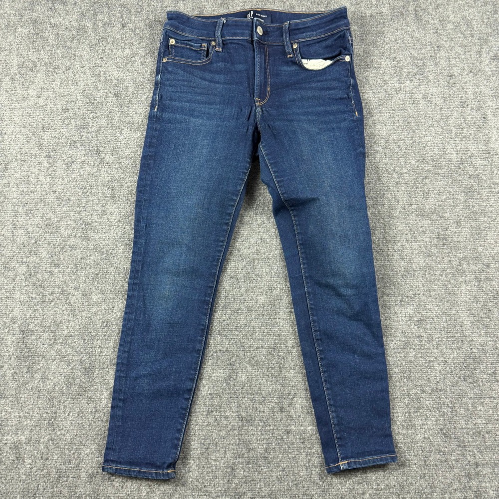GAP‎ Legging Jeans Womens 6/28 Short Blue Dark Wash Skinny Denim Stretch Casual